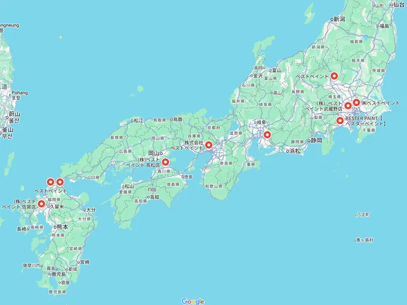 ベストペイントは本当に全国に支店があるの?
