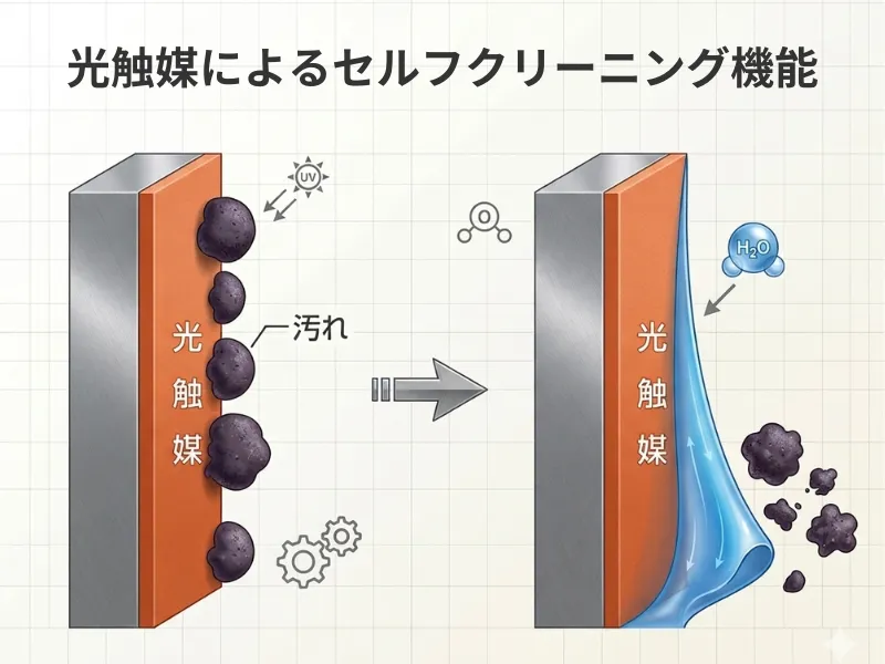 一条工務店のハイドロテクトタイルは光触媒によるセルフクリーニング機能がある