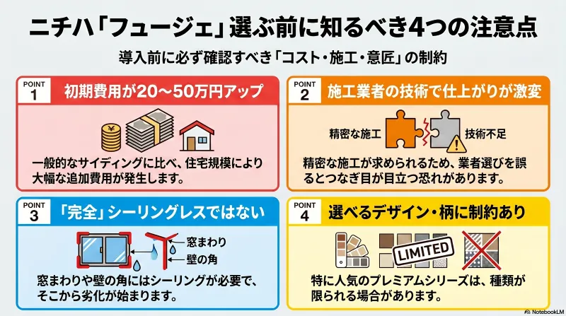 ニチハのフュージェで後悔しやすいデメリット