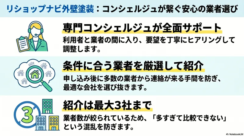 リショップナビ外壁塗装の最大の特徴はコンシェルジュ対応